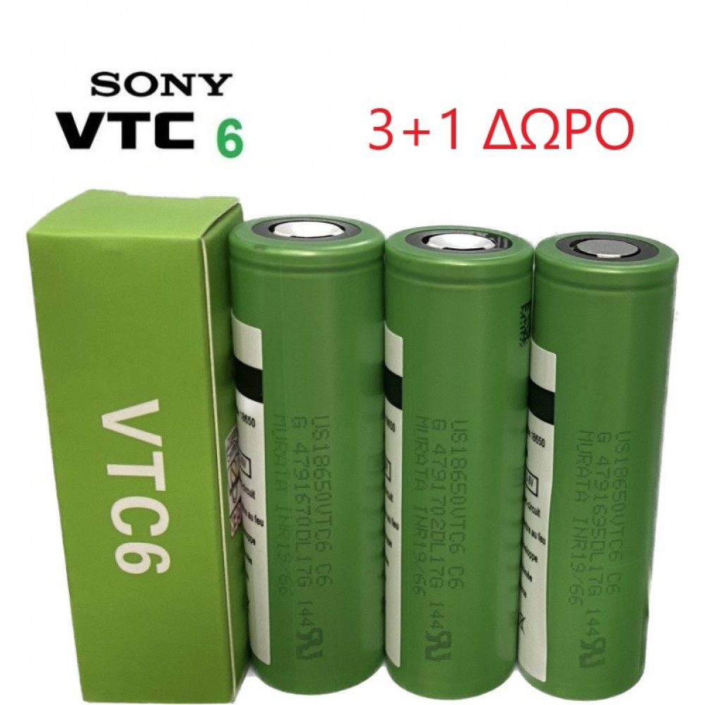 Μπαταρία Sony VTC6 18650 3000mAh 30A 3+1 Δωρο Αξεσουάρ