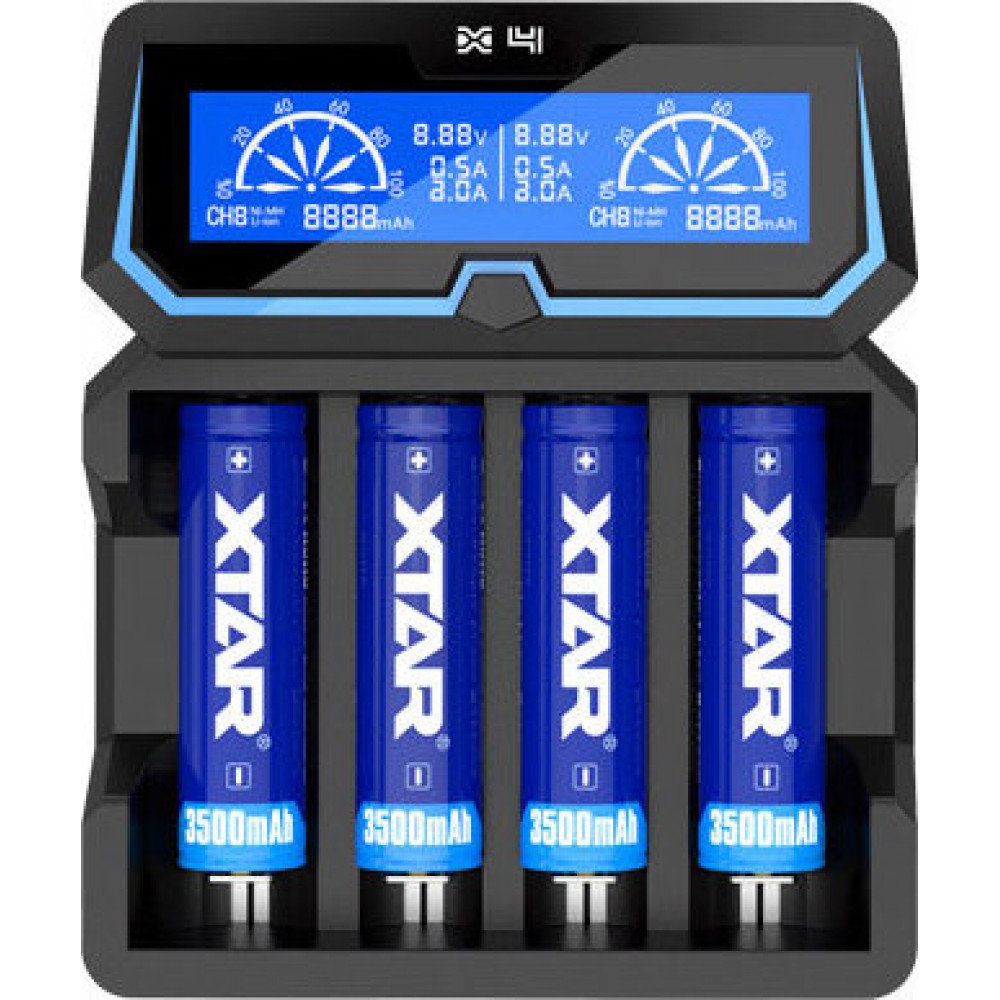XTAR X4 (Extended Version) Φορτιστής 4 Μπαταριών Φορτιστές-USB Καλώδια