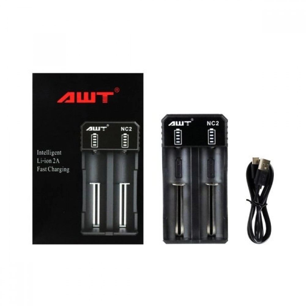 AWT NC2 Type-C 2A Φορτιστής 2 Μπαταριών  Φορτιστές-USB Καλώδια