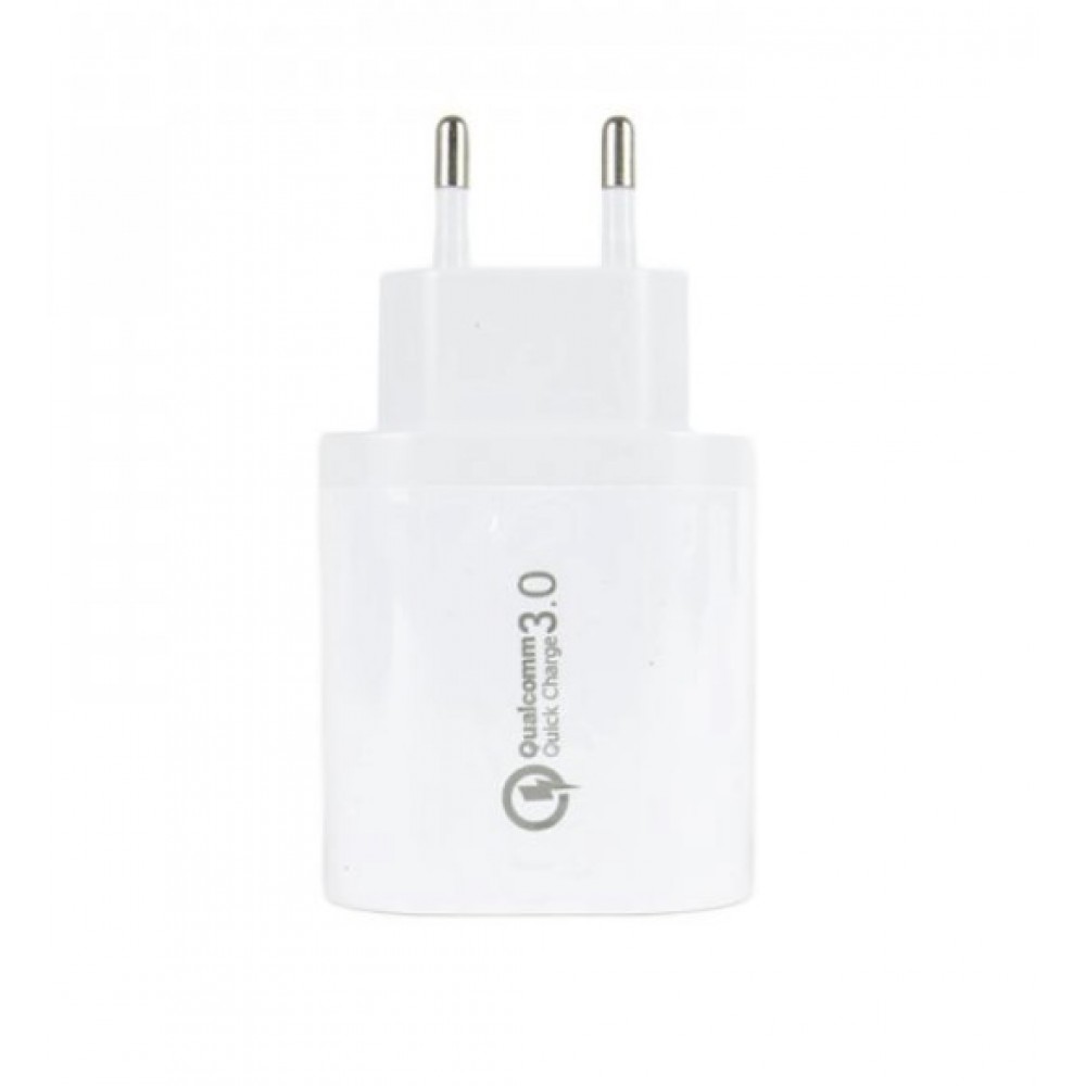 Αντάπτορας Πρίζας Τοίχου Λευκός USB 3 port 2,1A 5V Fast Charge 3.0 BK373 Φορτιστές-USB Καλώδια