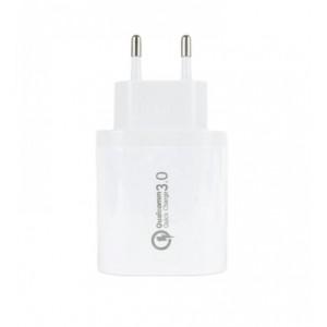 Αντάπτορας Πρίζας Τοίχου Λευκός USB 3 port 2,1A 5V Fast Charge 3.0 BK373 Φορτιστές-USB Καλώδια