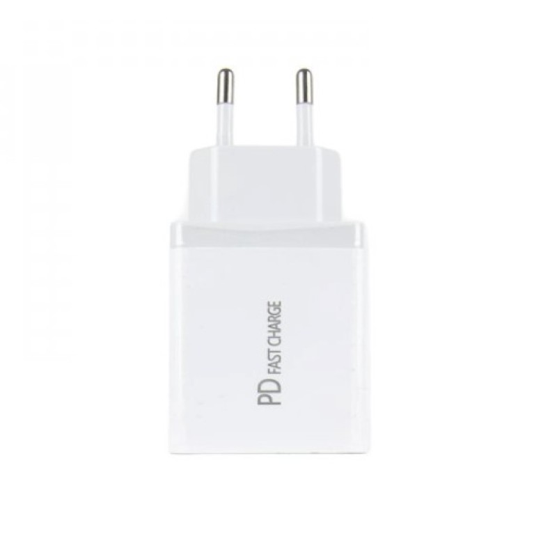 Αντάπτορας Πρίζας Τοίχου Λευκός USB & USB Type-C 20W 5V Fast Charge 3.0 BK383