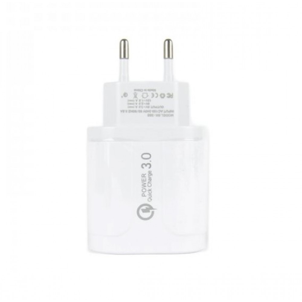 Αντάπτορας Τοίχου USB 4 port 3,1A 5V Fast Charge BK385 White Φορτιστές-USB Καλώδια