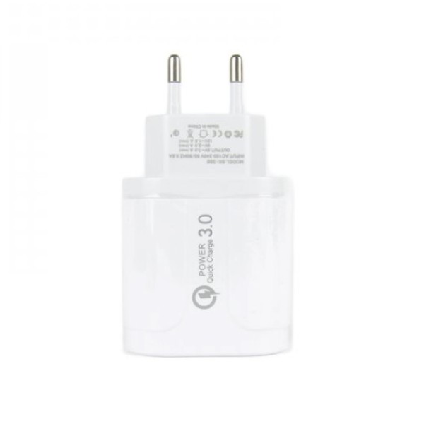 Αντάπτορας Τοίχου USB 4 port 3,1A 5V Fast Charge BK385 White