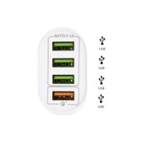 Αντάπτορας Τοίχου USB 4 port 3,1A 5V Fast Charge BK385 White 2