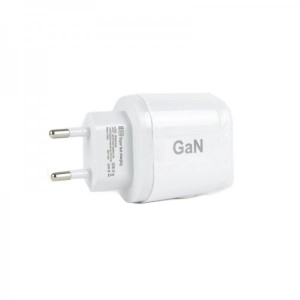 Αντάπτορας Τοίχου USB & USB Type-C 65W 5V Super Fast Charge 3.0 BK385-GaN White Φορτιστές-USB Καλώδια