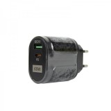 Αντάπτορας Τοίχου USB & USB Type-C 65W 5V Super Fast Charge 3.0 BK385-GaN Black 4