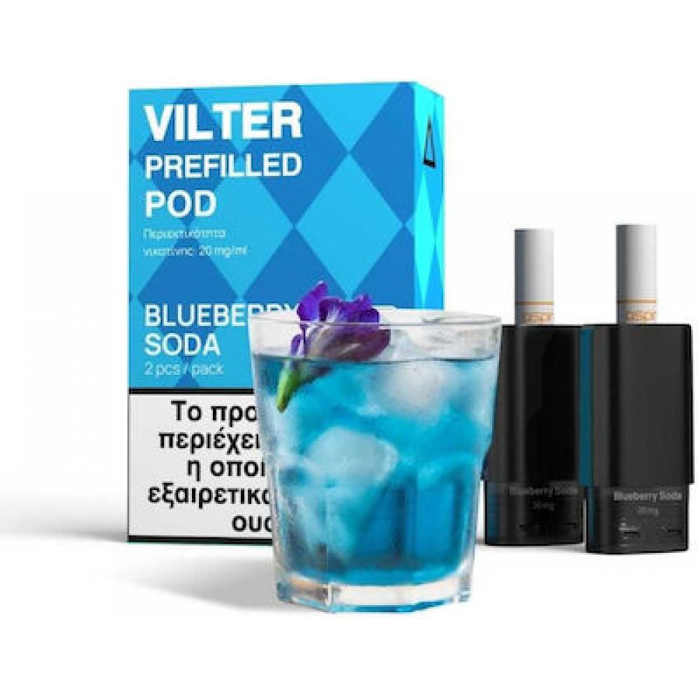 Blueberry Soda 20mg 2ml Aspire Vilter Prefilled Pods 2τμχ Ηλεκτρονικό Τσιγάρο