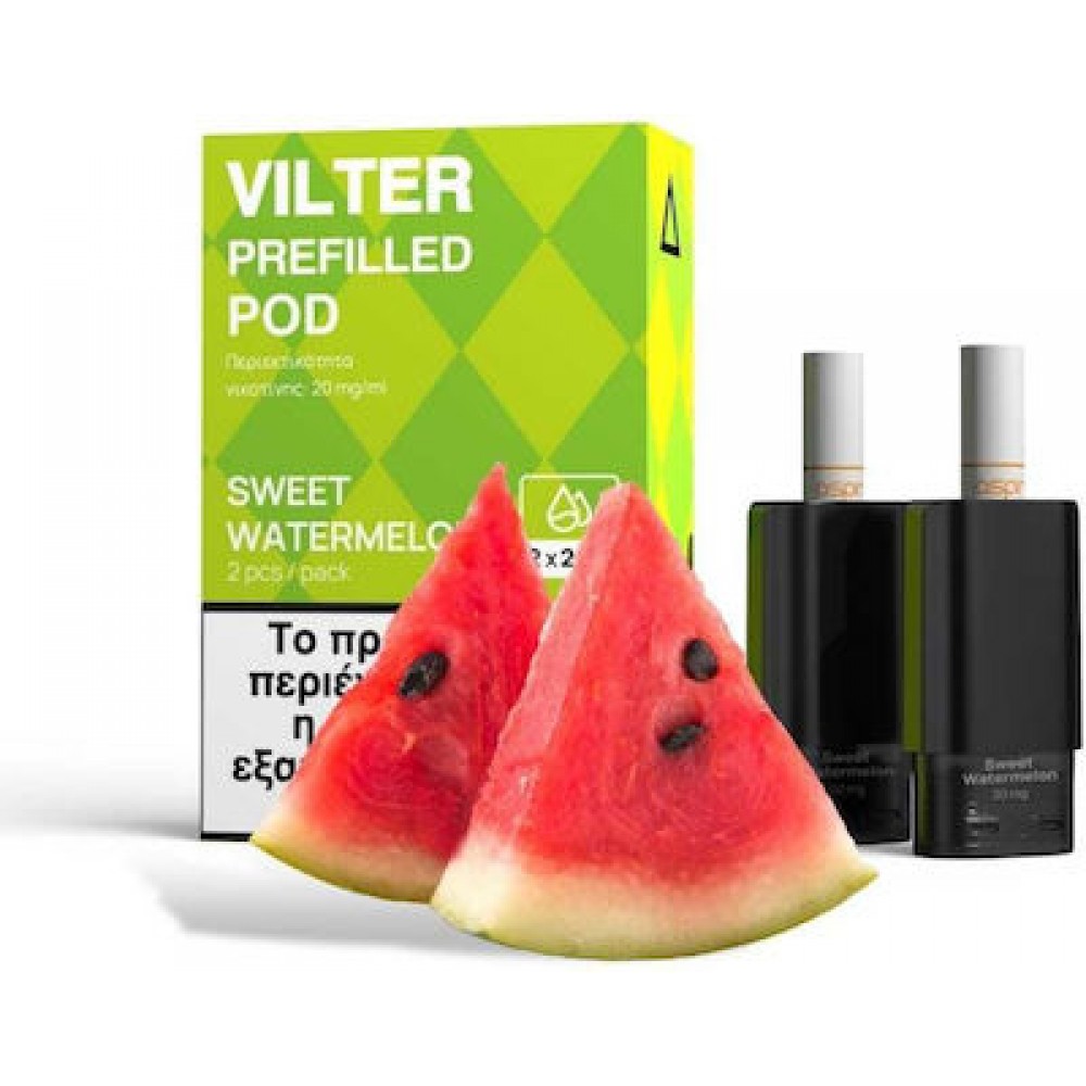 Sweet Watermelon 20mg 2ml Aspire Vilter Prefilled Pods 2τμχ Ηλεκτρονικό Τσιγάρο