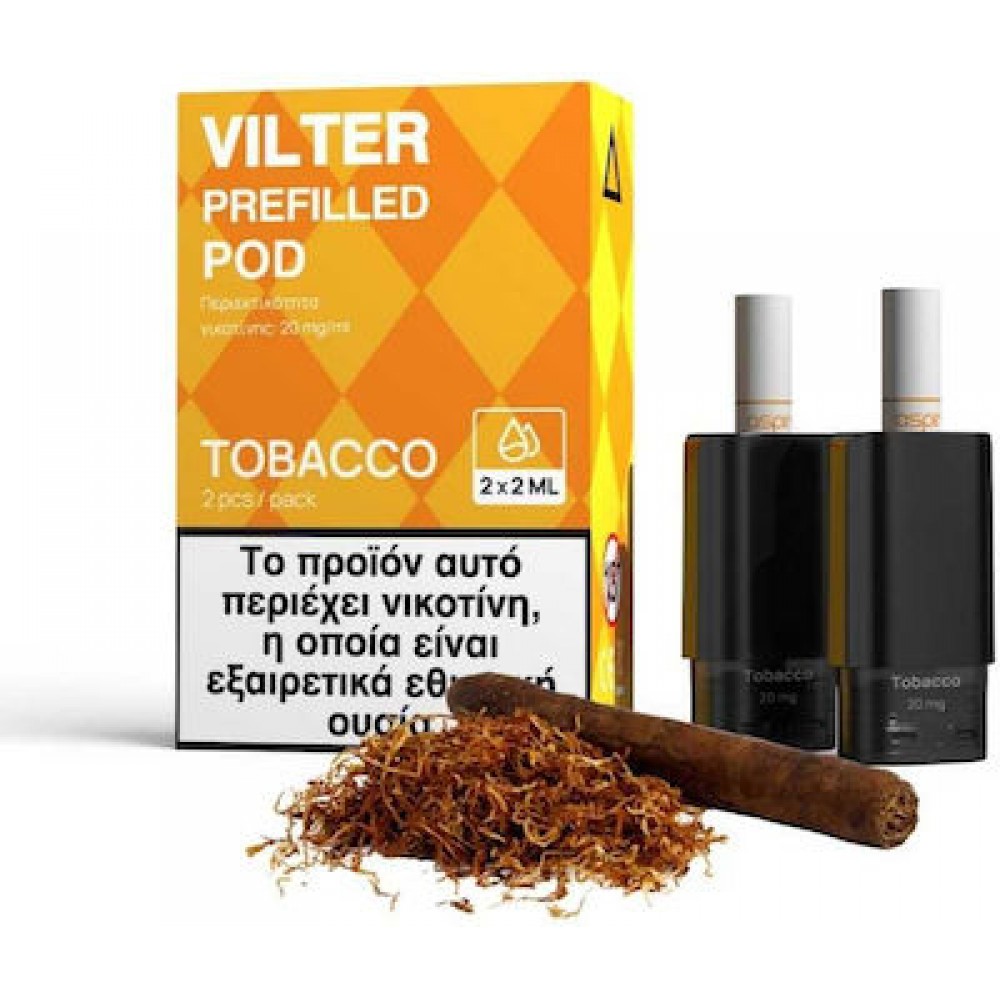 Tobacco 20mg 2ml Aspire Vilter Prefilled Pods 2τμχ Ηλεκτρονικό Τσιγάρο