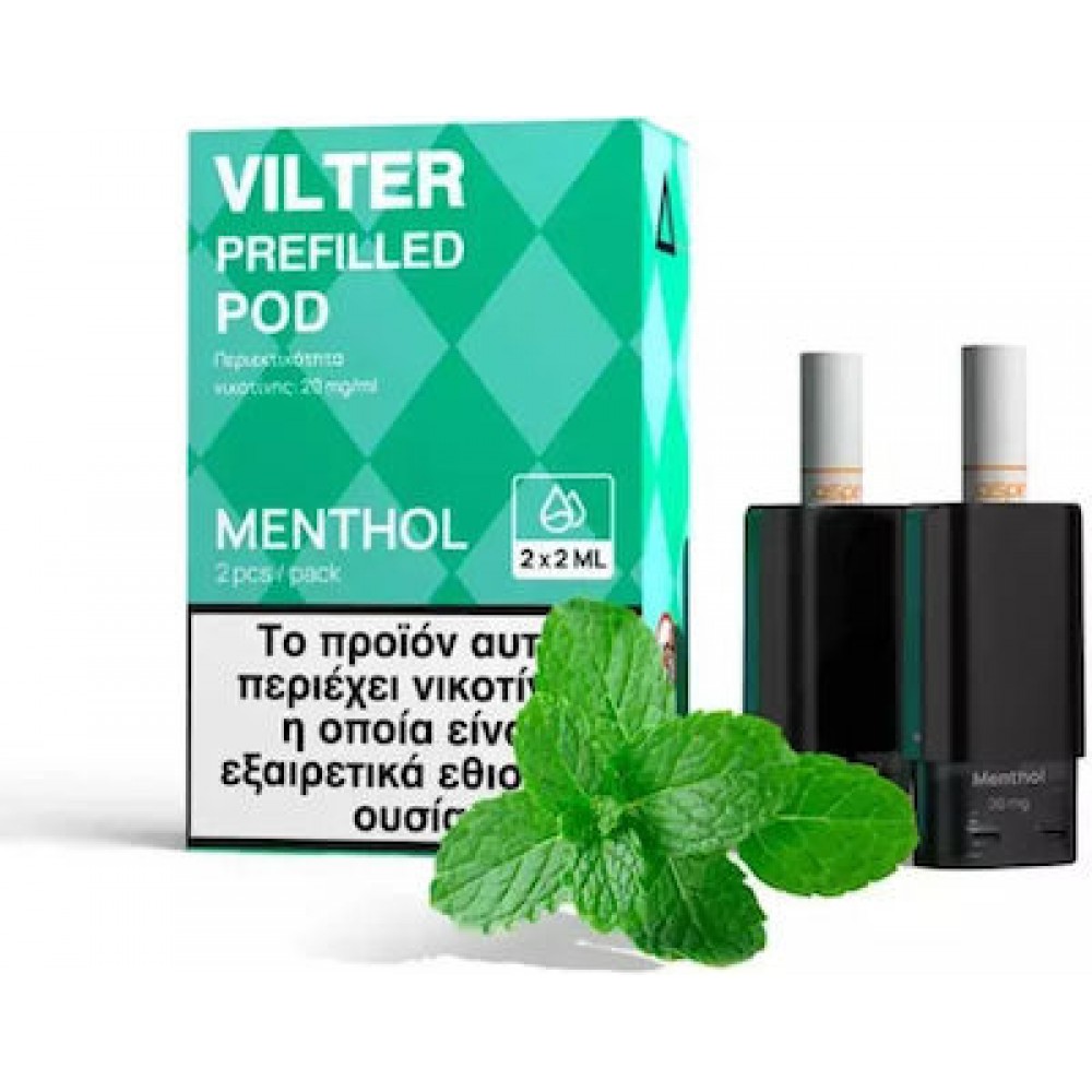 Menthol 20mg 2ml Aspire Vilter Prefilled Pods 2τμχ Ηλεκτρονικό Τσιγάρο