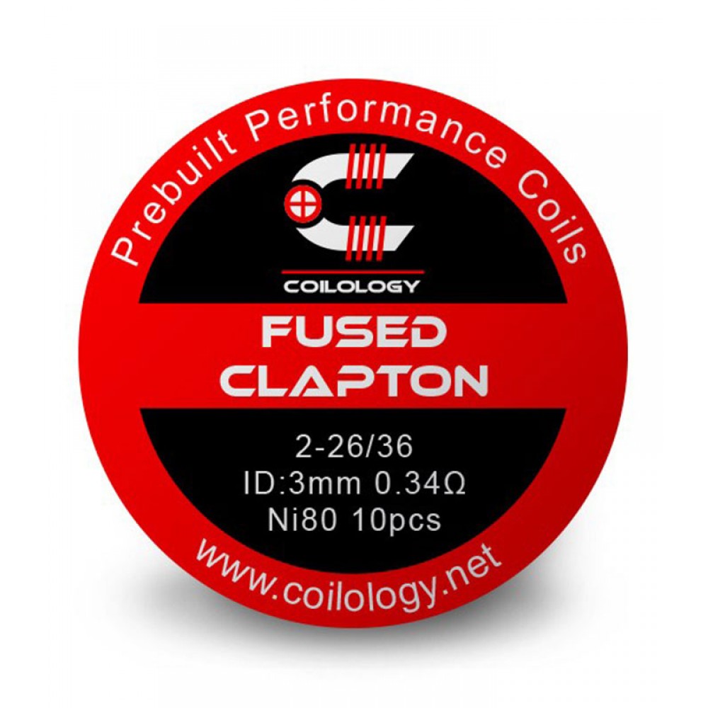 Coilology Fused Clapton Prebuilt Coil Ni80 0.34ohm 10τμχ Πρώτες Ύλες